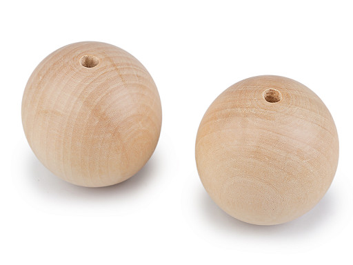 Cuentas de madera grandes sin terminar Ø 50 mm