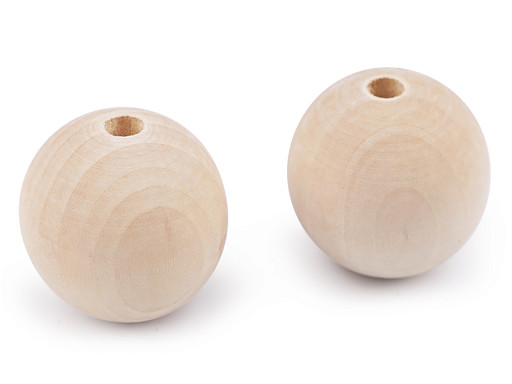 Perles en bois sans finition, Ø 45 mm
