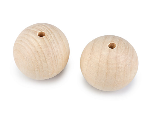 Cuentas de madera sin terminar Ø45 mm