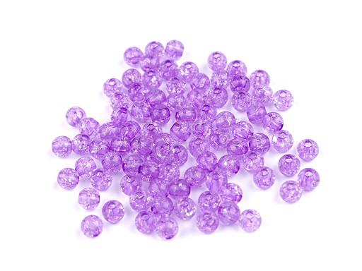 Perles en plastique craquelées, Ø 6 mm