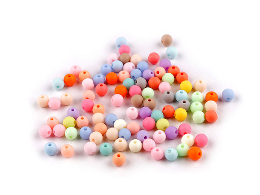 Matte Plastic Beads, rubberized surface Ø6 mm