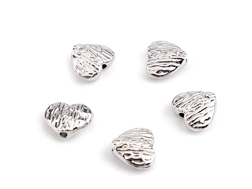 Metal bead - Heart 10x12 mm