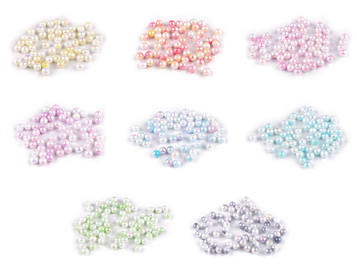 Plastic beads with mermaid effect Ø6 mm