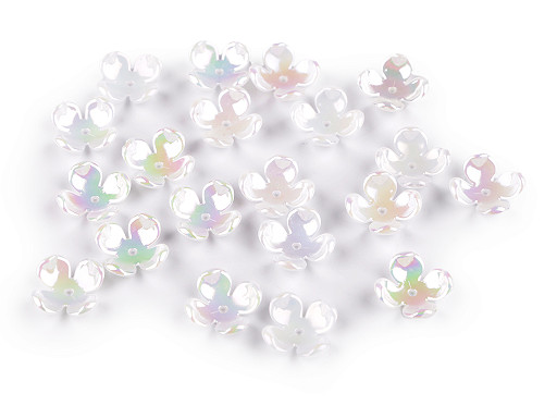 Plastic beads bell shape, pearl AB 6x17 mm