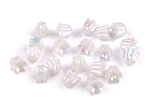 Perles en plastique en forme de cloche avec effet AB, 10 x 12 mm