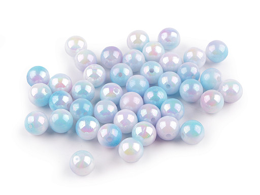 Plastic beads with mermaid effect Ø10 mm