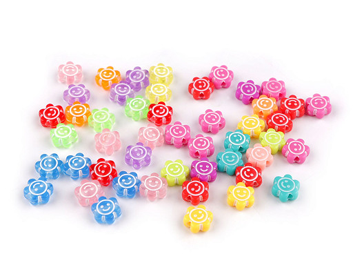 Perles Fleurs en plastique, Ø 11 mm