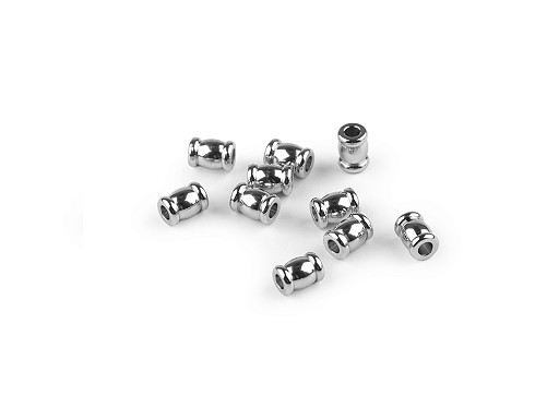 Perline distanziatrici, in acciaio inox, dimensioni: 5 x 7 mm