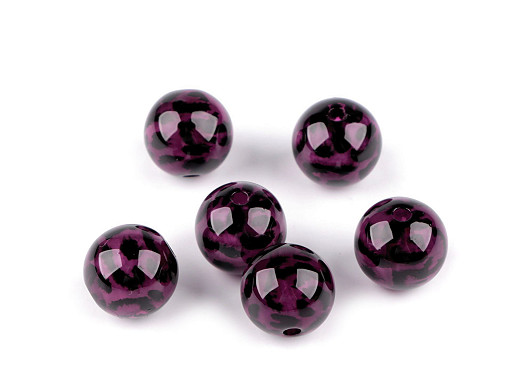 Kunststoffperlen mit Leopardenmuster, Ø 16 mm