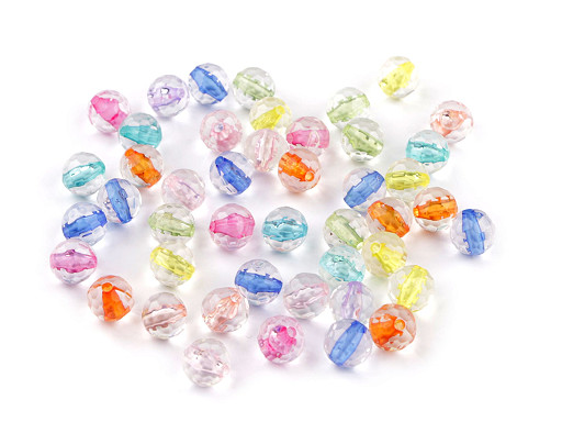 Plastične perle, plosnate, prozirne s koncem u boji Ø 6 mm, 8 mm