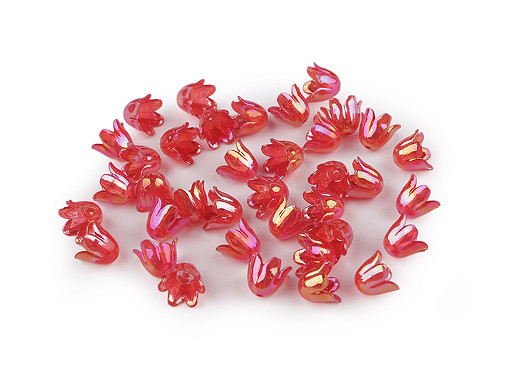 Mărgele clopoțel/fustă din plastic cu efect AB 9x11 mm