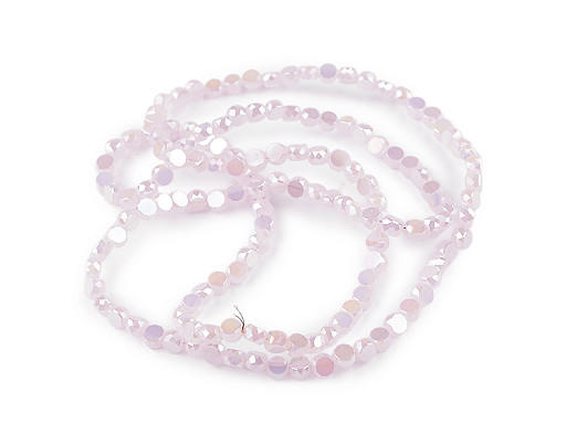 Sklenené korálky brúsené 4 mm ploché, na drôtiku