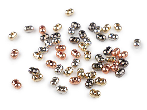 Koraliki plastikowe peanut metaliczny miks 5x8 mm 