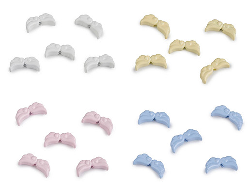 Adorno decorativo, alas de ángel barnizadas 6 x 12 mm