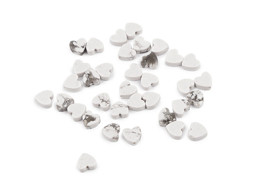 Koraliki mineralne i szklane serduszka Ø6 mm