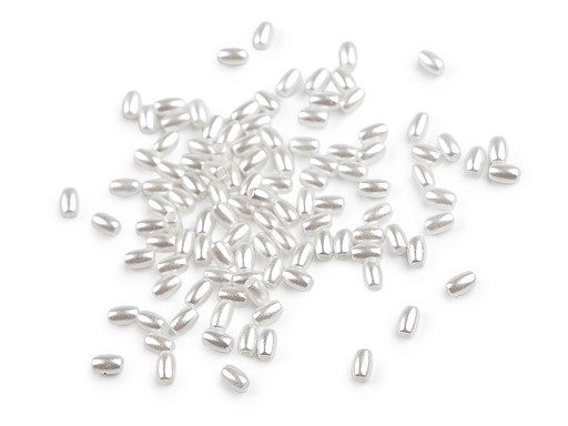 Műanyag viaszolt gyöngyök / rűsz kásagyöngy 2,5x4 mm