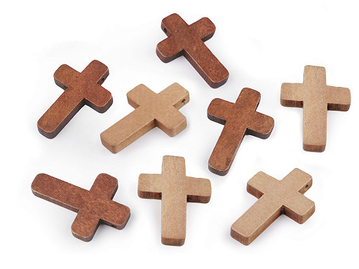 Wooden cross pendant 23x33 mm