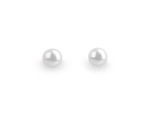 Stainless Steel Faux Pearl Stud Earrings