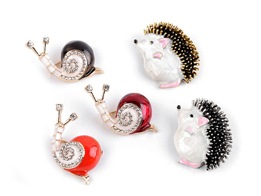 Brooch - Snail, Hedgehog