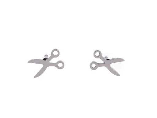Stainless Steel Stud Earrings, Scissors