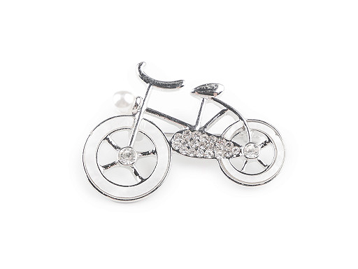 Brooch with Rhinestones, Bicycle