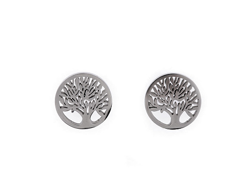 Stainless Steel Earrings, Tree of life