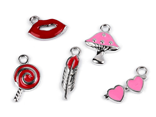 Pendant Charm - Lips, Feather, Lollipop, Heart, Toadstool