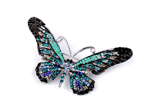 Broszka z szlifowanymi kamyczkami motyl 