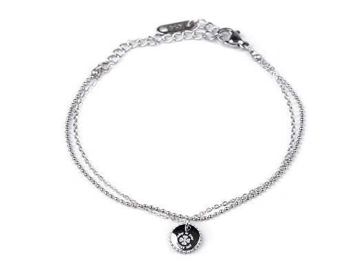 Stainless Steel Bracelet with Cloverleaf Charm