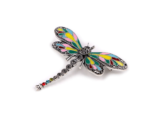 Dragonfly Brooch with Rhinestones