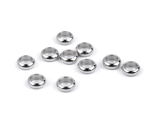 Perlina circolare / distanziale, in acciaio inossidabile, dimensioni: Ø 6 mm