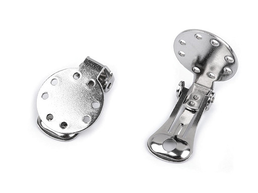 Chiusura a clip, per orecchini, con base in acciaio inossidabile, dimensioni: 15 x 20 mm