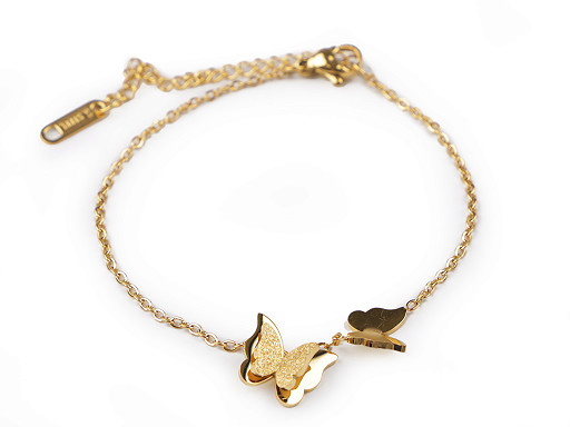 Bracelet en acier inoxydable, Papillon  