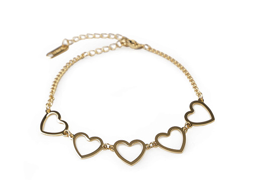 Bracciale in acciaio inossidabile, motivo: cuore