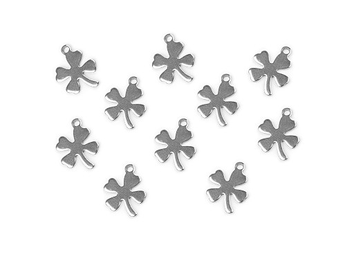 Stainless Steel Pendant Heart, Four-leaf Clover, Cross