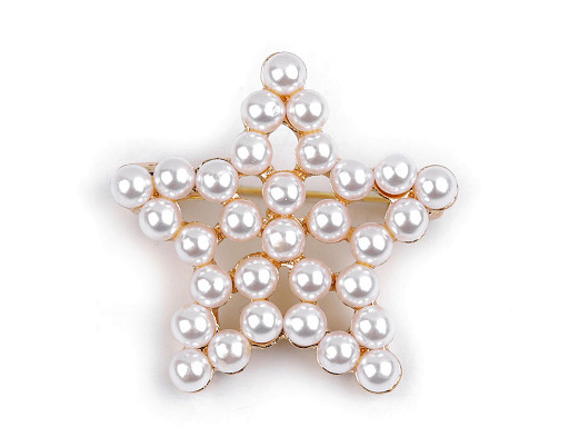 Brošňa hviezda s perlami