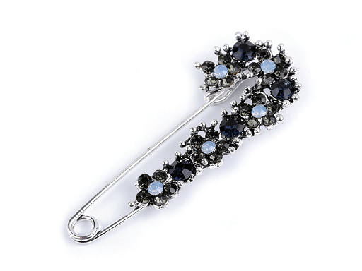 Pin Brooch with Rhinestones 