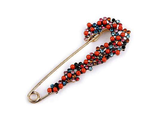 Pin Brooch with Rhinestones 