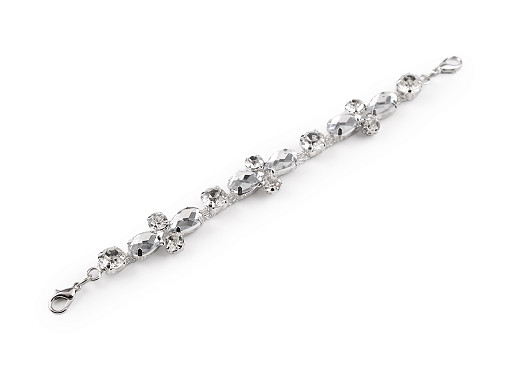 Applique/ornement de luxe en strass avec fermoir mousqueton