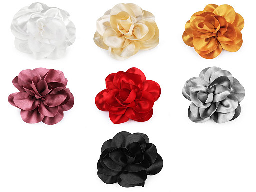 Brooch / hair ornament, satin flower Ø14.5 cm