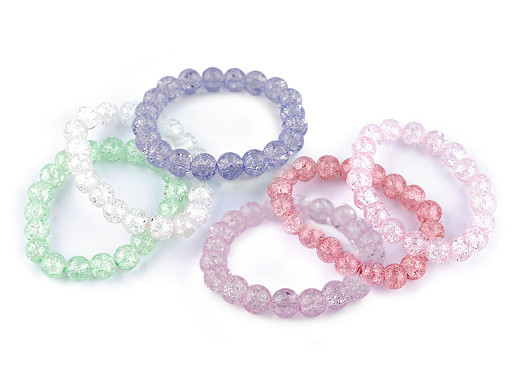 Bracciale elastico, realizzato con perle di vetro Bracciale elastico, realizzato con perle di vetro