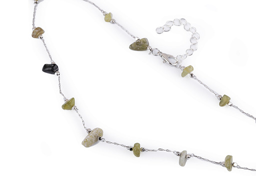 Stainless steel necklace with glass beads