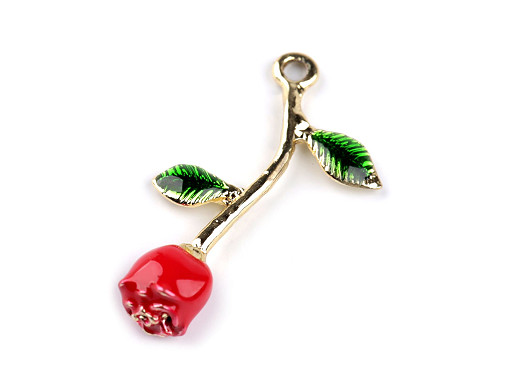 Metal charm pendant /zipper puller - rose 3D