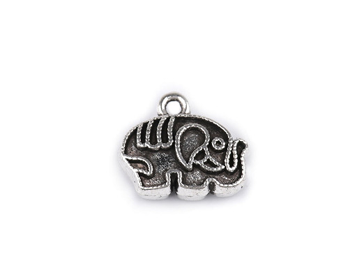 Metallanhänger Elefant, 12 x 10 mm