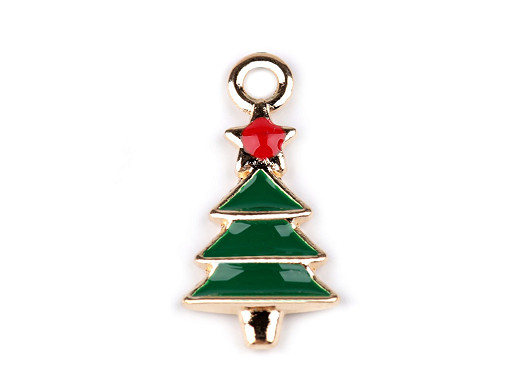 Cursor metálico para cremallera con colgante en forma de árbol de Navidad