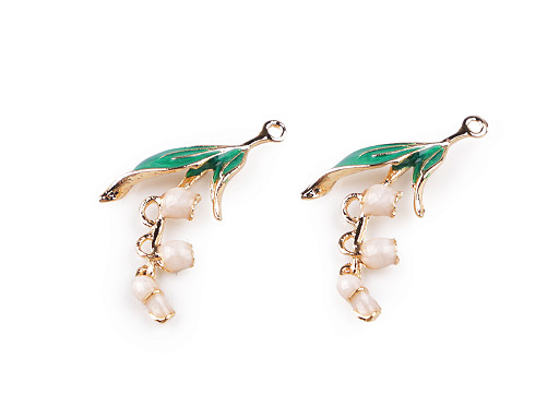 Kovový prívesok / ťaháčik na zips konvalinka