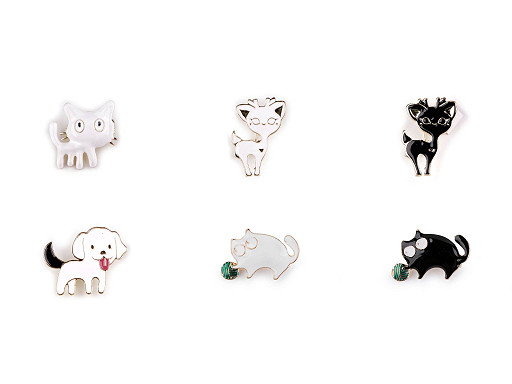 Broche: gato, perro, cierva