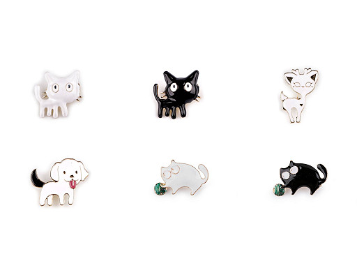 Brooch - cat, dog, doe