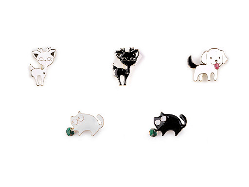 Broche: gato, perro, cierva