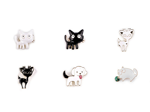 Brooch - cat, dog, doe